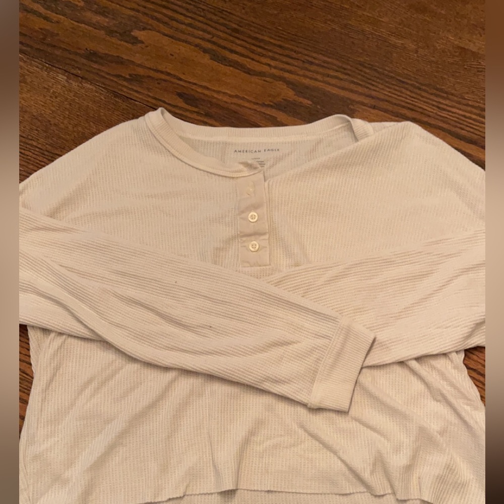 White waffle knit American Eagle long sleeve